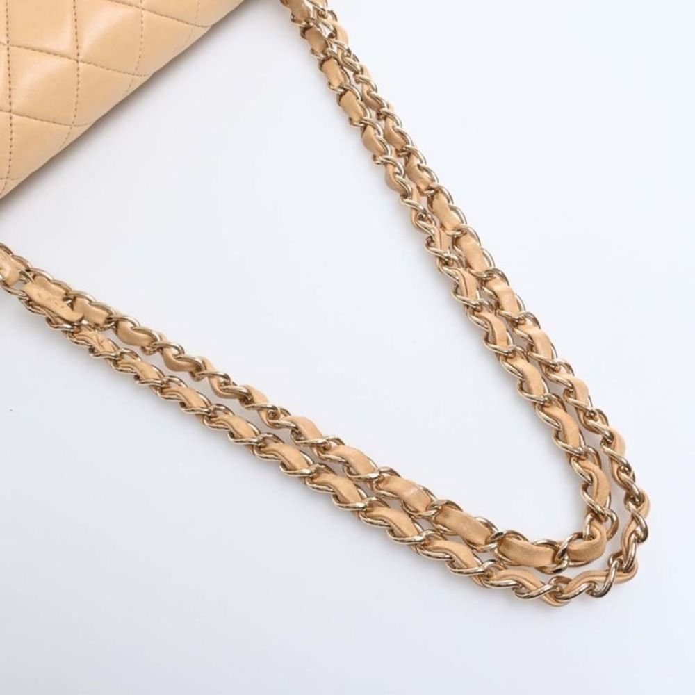 Chanel Double Flap Beige Leather Shoulder Bag (Pre-Owned) - Picture 7 of 10